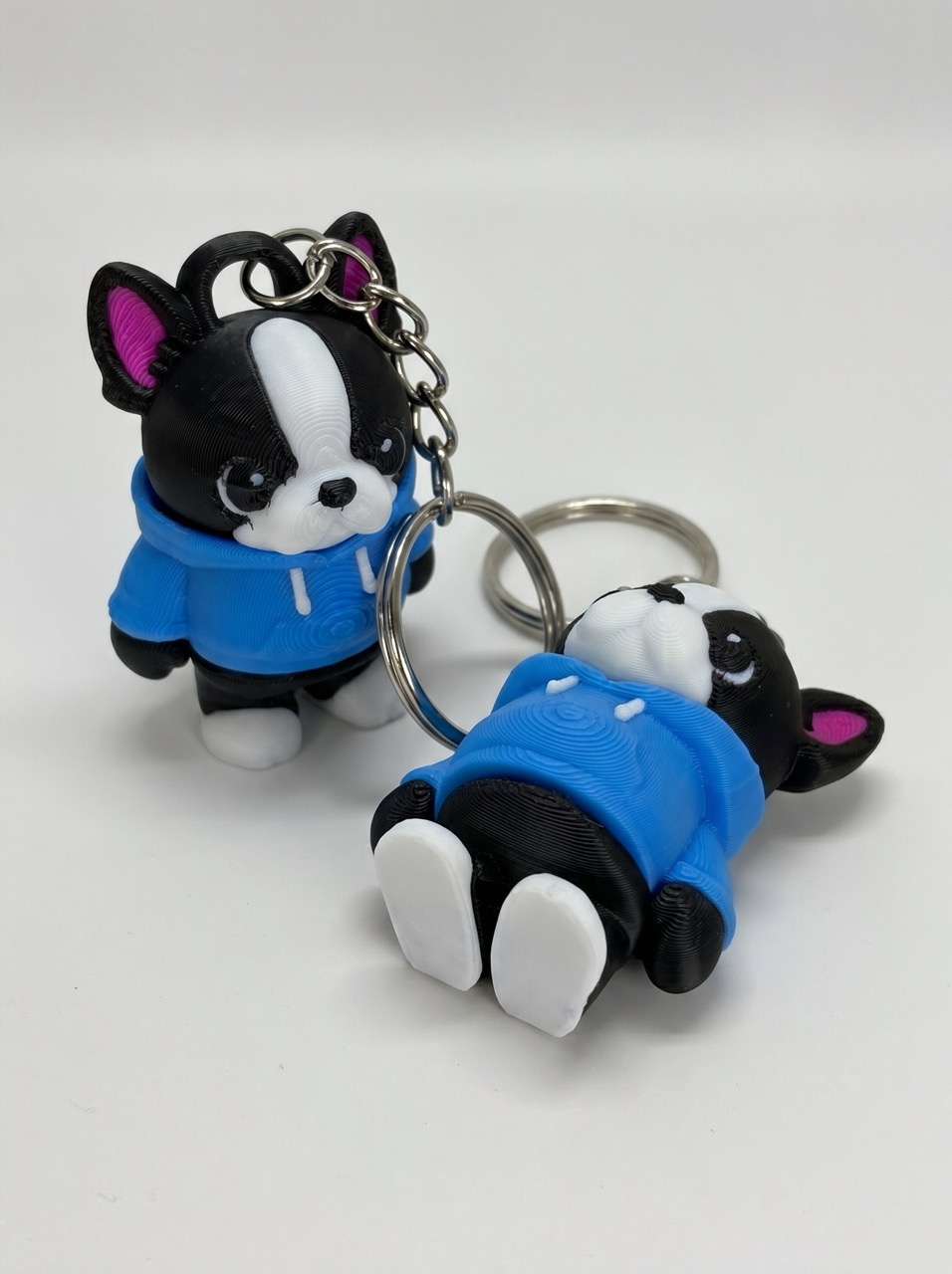 3D keychain Pug in a hoodie